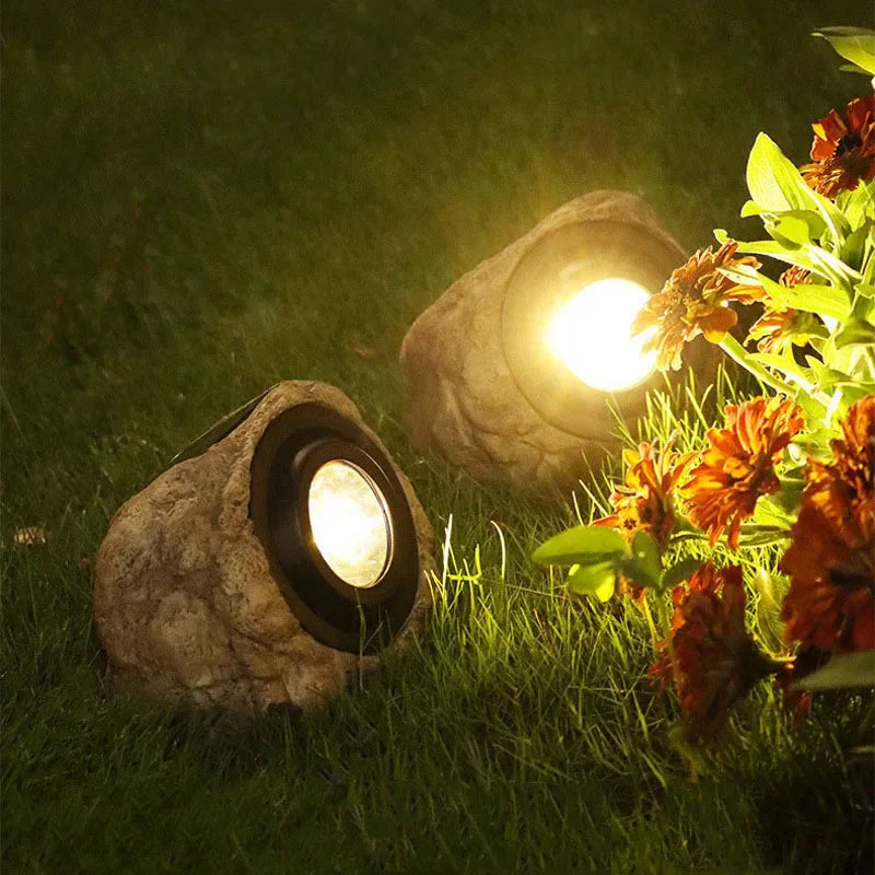 Real Stone Lawn Light Garden Lighting - Thekozyhome