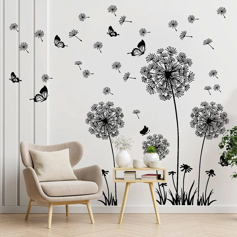 Black Dandelion Wall Stickers - Thekozyhome