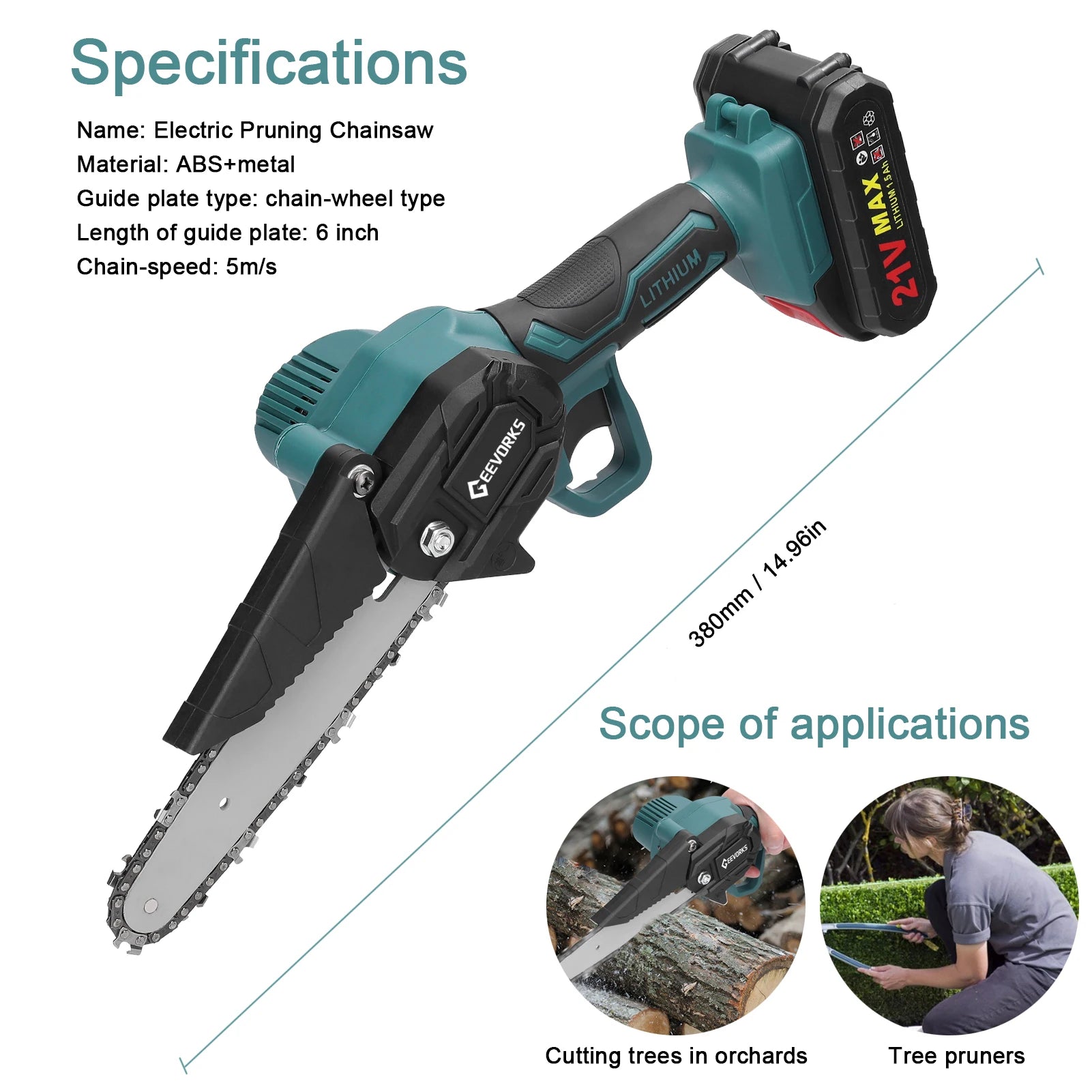 Wood Spliting Electric Chainsaw One-handed Tools - Thekozyhome